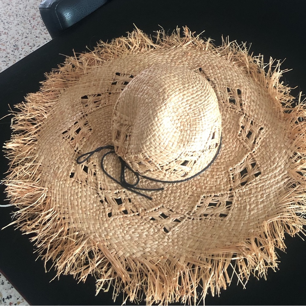 Oversized bohemian straw sun hat